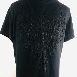 Harley Davidson Womens Black Lace Back Shirt Las Vegas Nevada Wings‎ Size XL